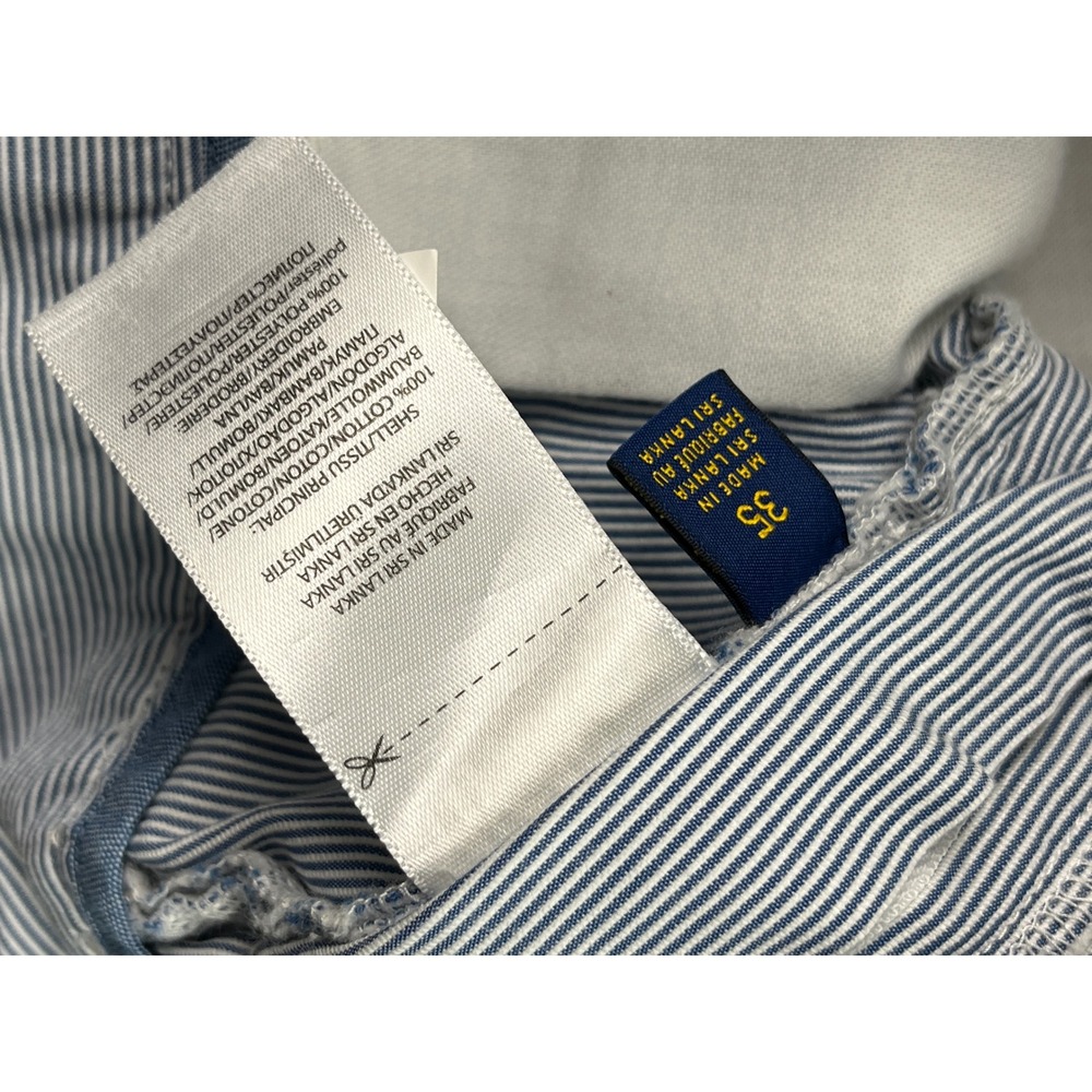 Polo Ralph Lauren Shorts Mens 35 Blue White Seersucker Striped Pony All Over - Picture 4 of 8